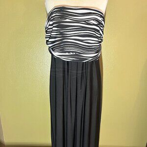 Chico Abstract Della Strapless Maxi Zebra Dress size 2.5